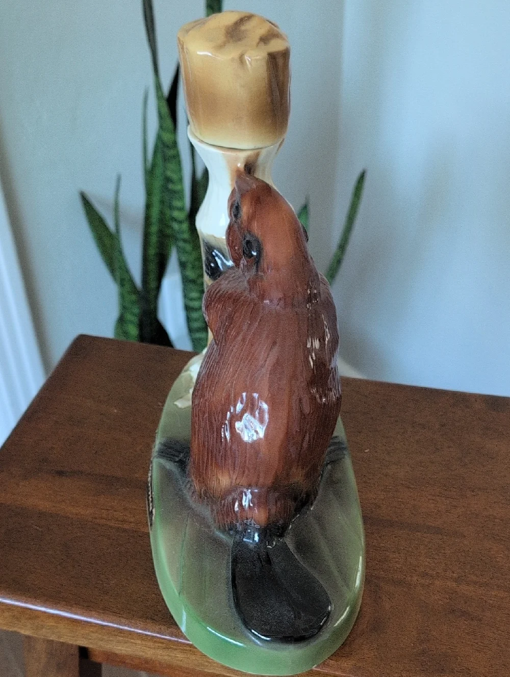 Vintage 1972 Ezra Brooks Ceramic Beaver Decanter